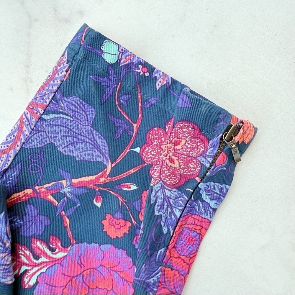Soft Surroundings Size XS Straight Leg Della Ankle Zip Pants in Jacobean Floral - Picture 5 of 8